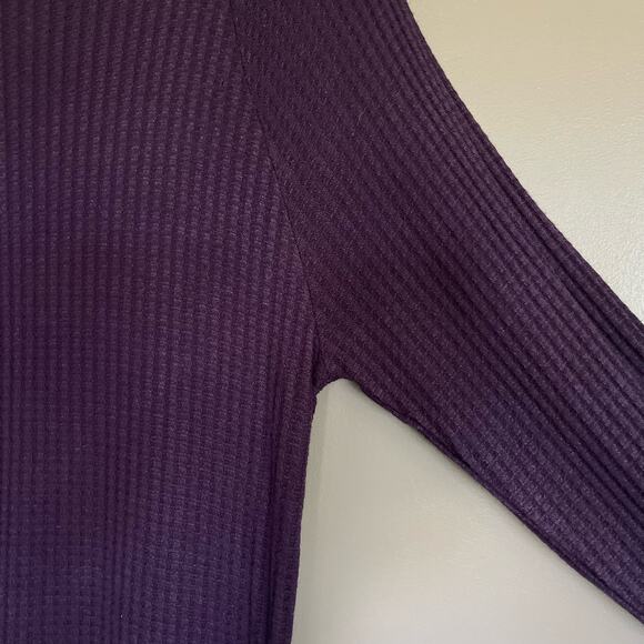 Chaser Waffle Knit Turtleneck Amethyst Purple Size Large Casual Comfortable - Picture 8 of 16